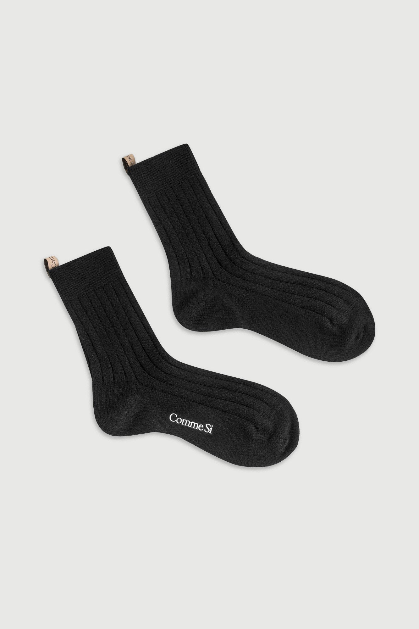 The Danielle Sock, Mongolian Cashmere, Black, Comme Si