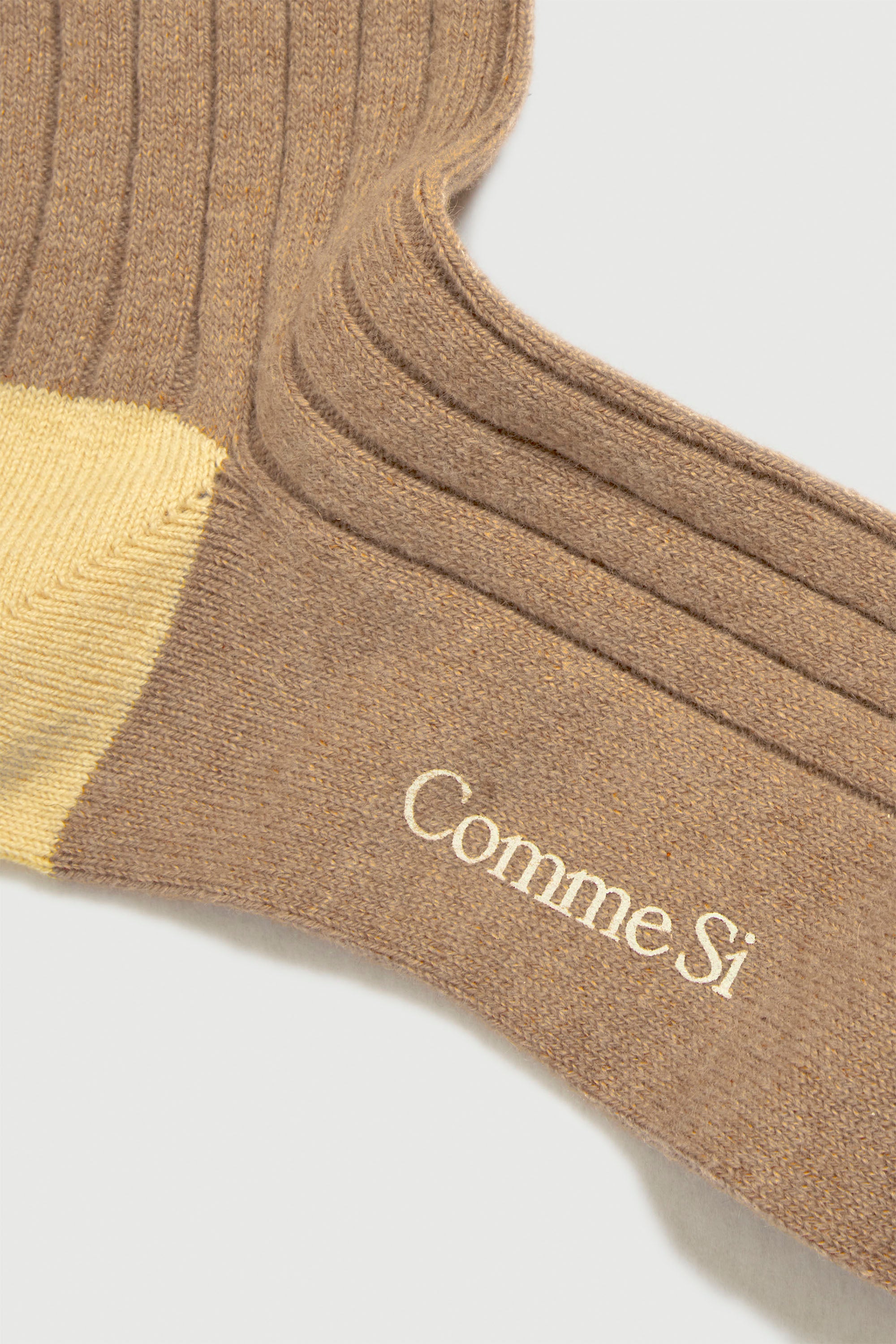 Footbed detail, The Danielle Sock, Color Block, Cashmere, Camel Butter