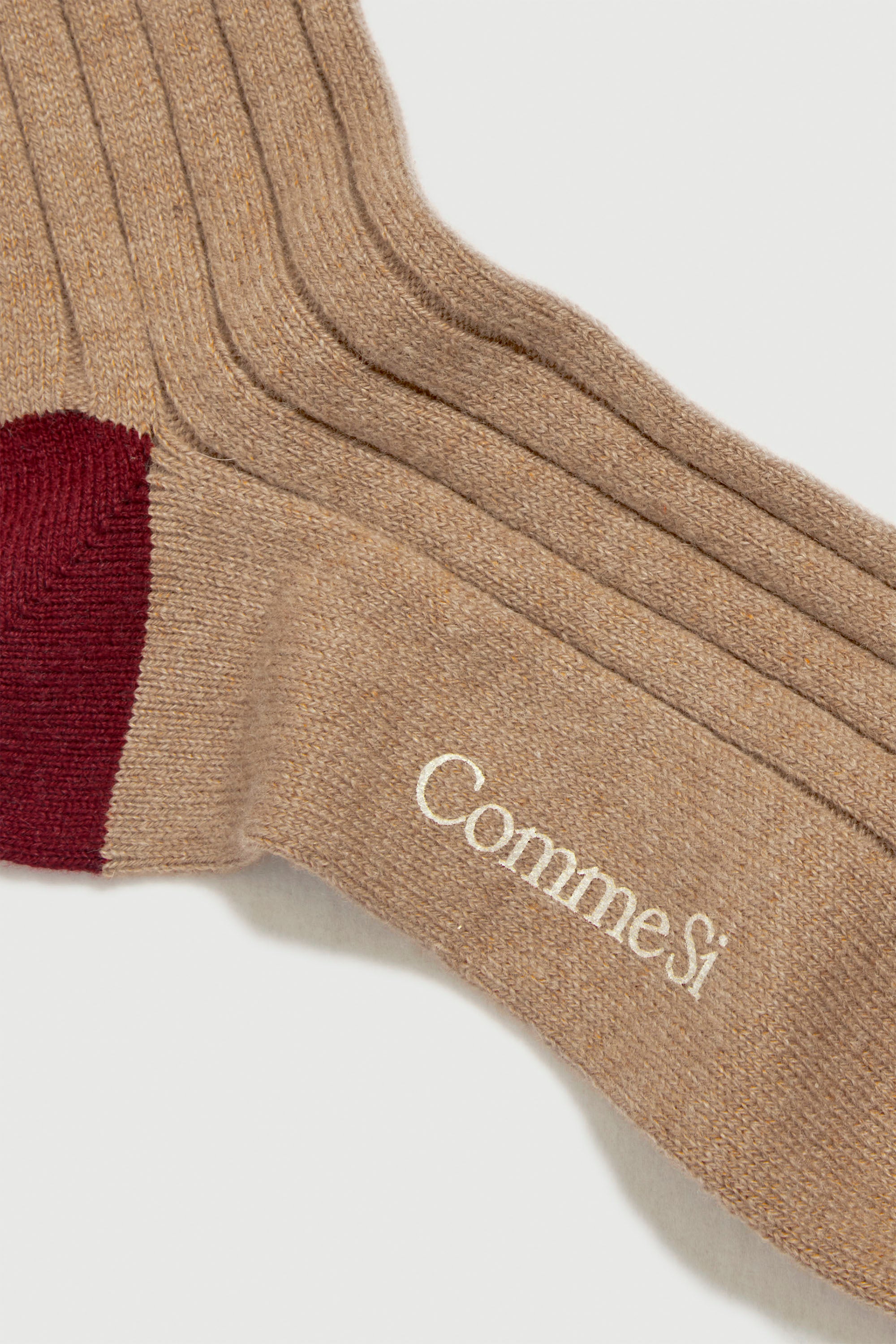 Footbed detail, The Danielle Sock, Color Block, Cashmere, Camel Merlot