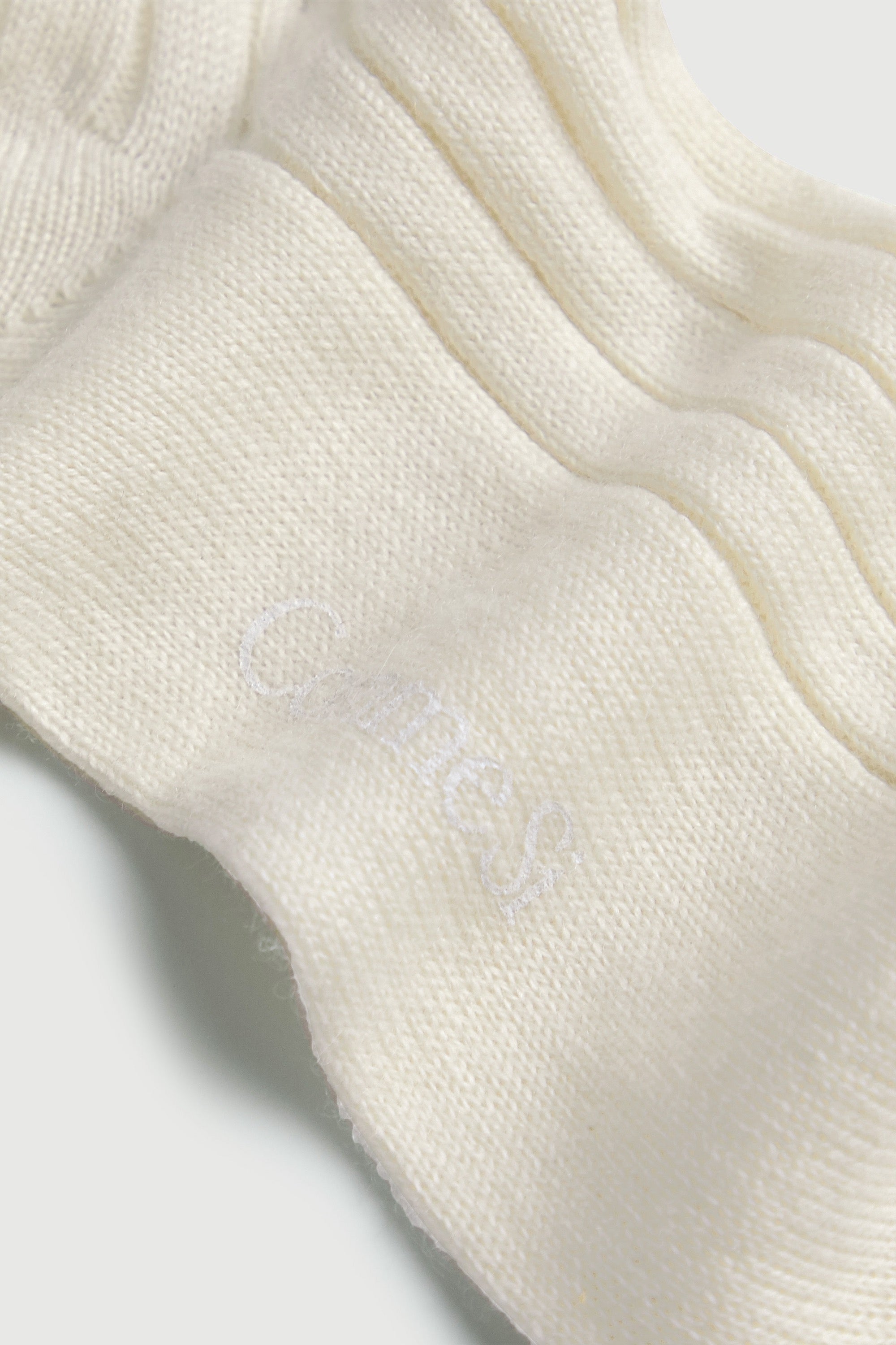 Footbed detail, The Danielle Sock in Cream, Mongolian Cashmere