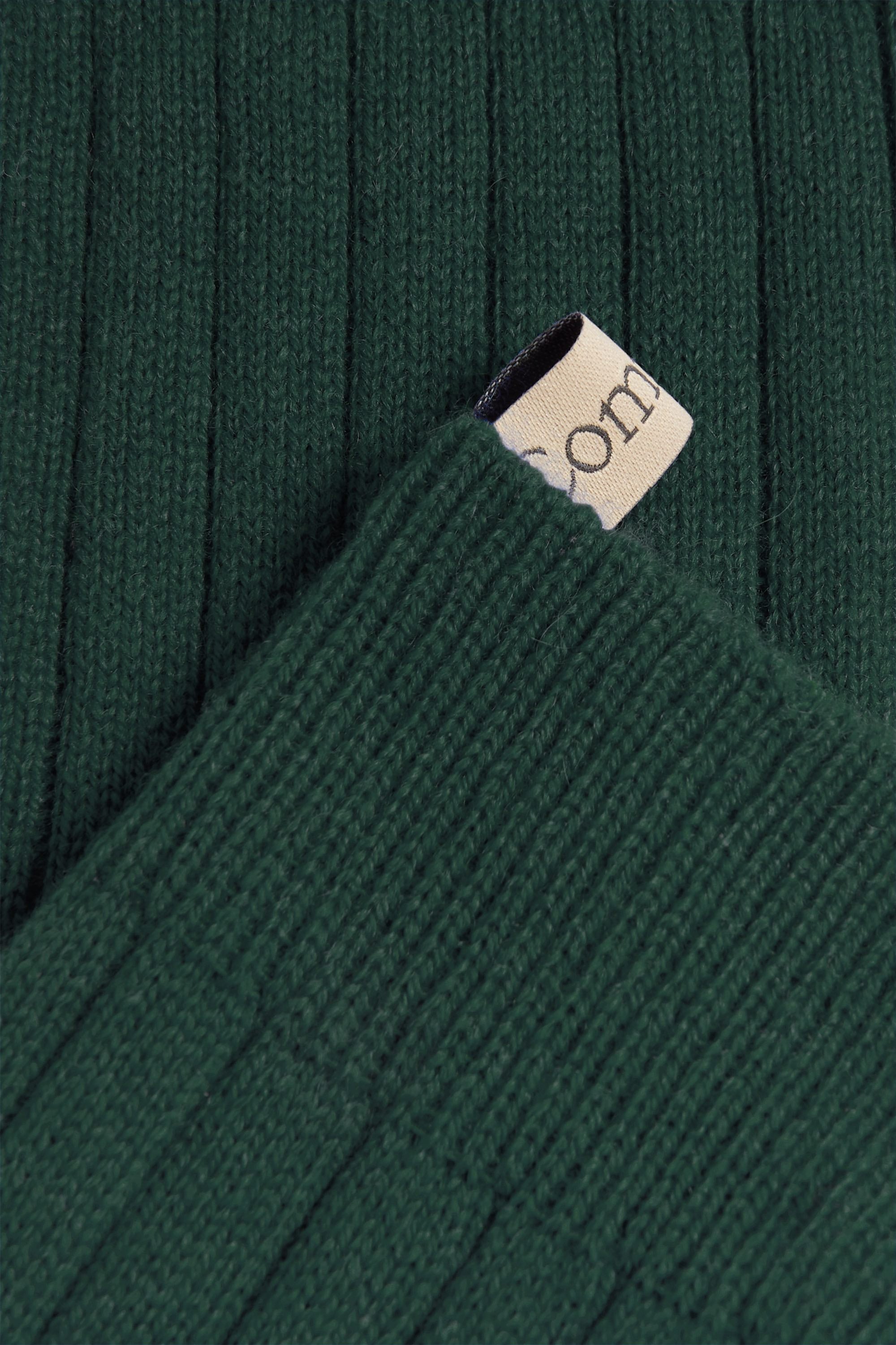 Ribbon tag detail, The Cashmere Trio in Buffalo, Mongolian cashmere socks, by Comme Si