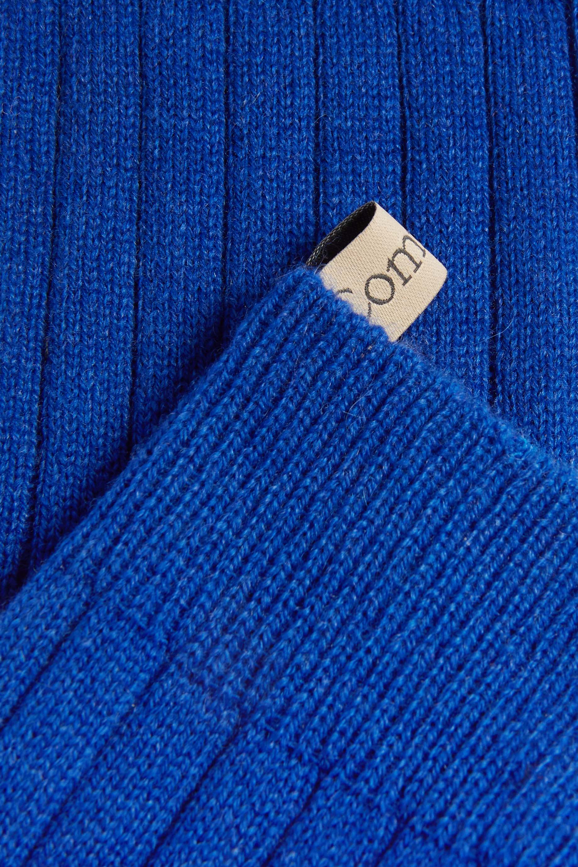Ribbon tag detail, The Danielle Sock, Mongolian Cashmere, Klein Blue, Comme Si