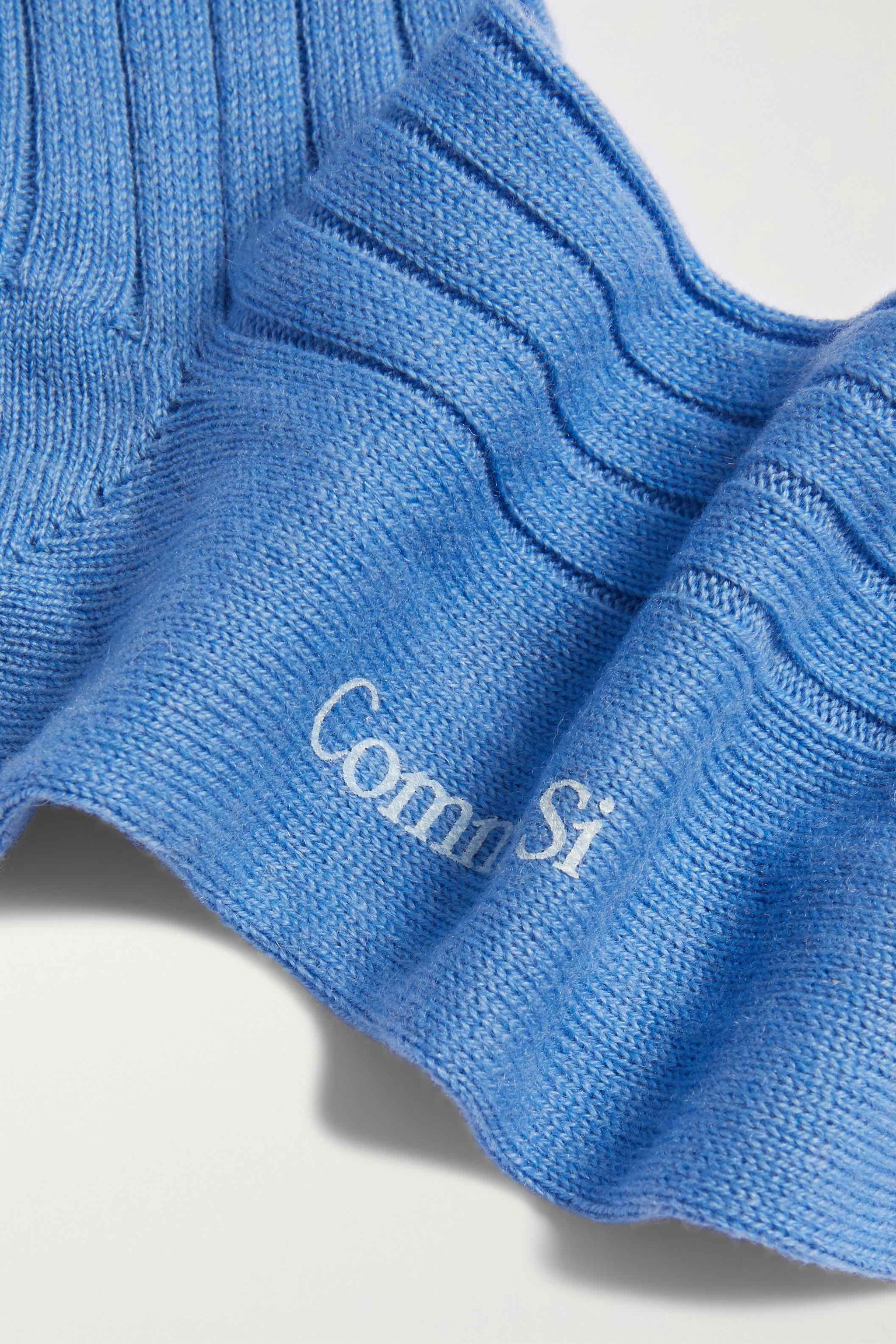 Footbed Detail, The Danielle Sock in Sky Blue, The Cashmere Trio in Buffalo, Mongolian cashmere socks, by Comme Si