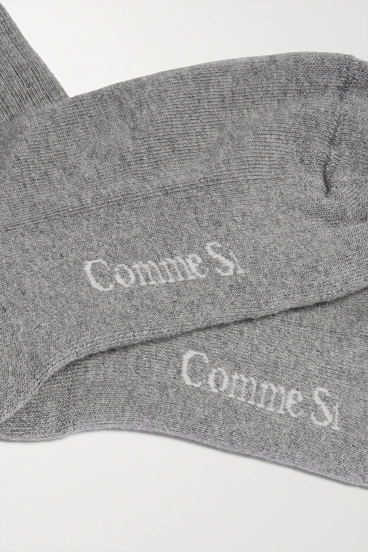 Footbed detail, The Everyday Sock in Dark Heather Grey, made with Organic Egyptian Cotton, by Comme Si