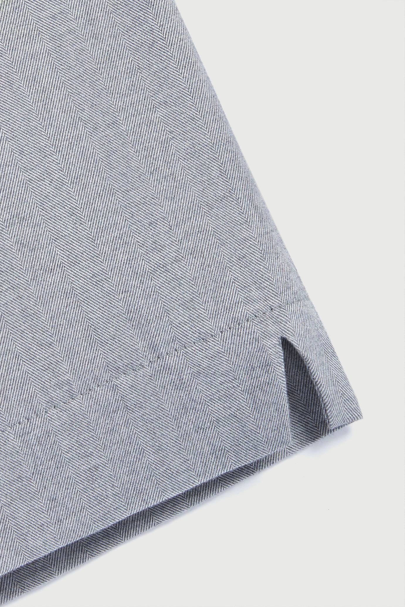 Hem detail, La Boxer Alta in Grey Herringbone, cotton flannel, Comme Si