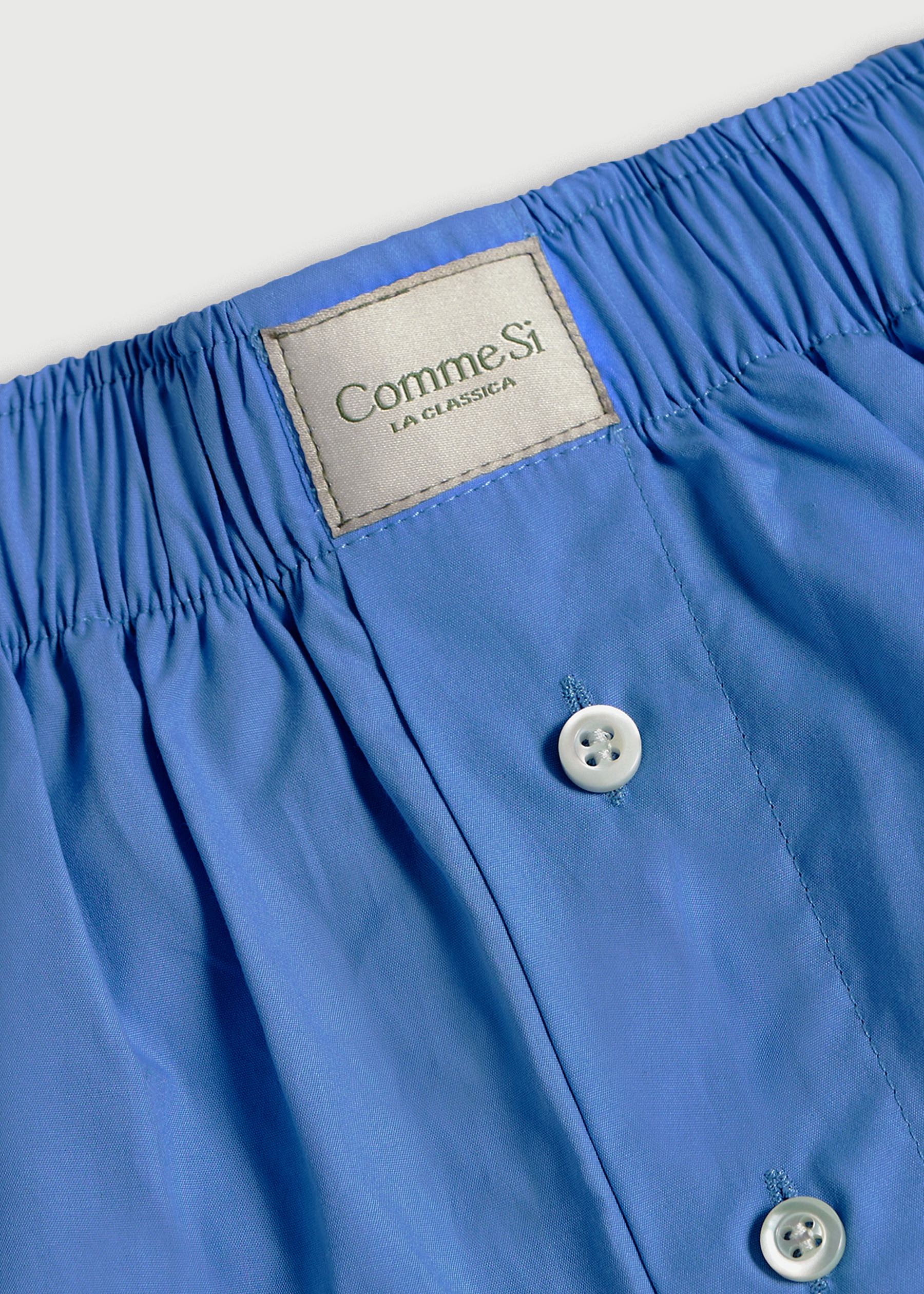 Waistband detail, La Boxer Classica, Grecian Blue, Italian Cotton Poplin, Comme Si