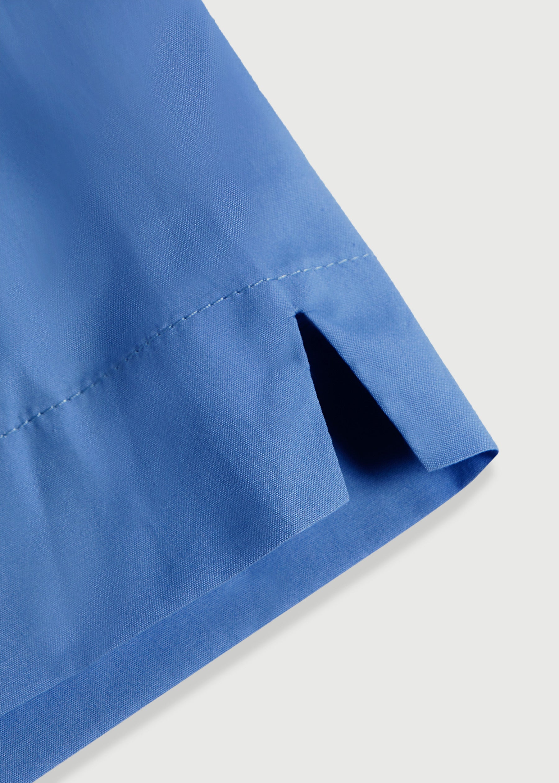 Hem detail, La Boxer Classica, Grecian Blue, Italian Cotton Poplin, Comme Si