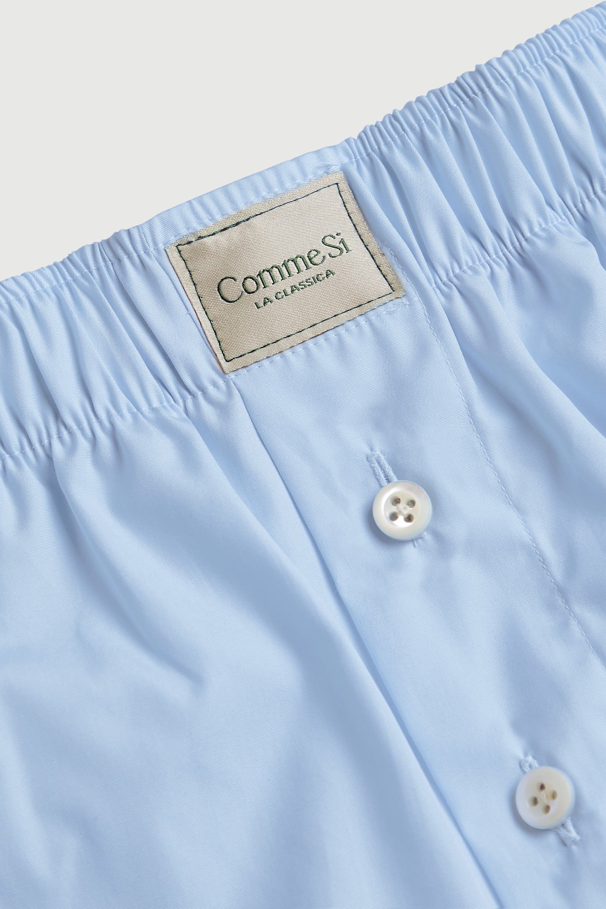 Waistband detail, La Boxer Classica, Marina, Italian Cotton Poplin, Comme Si
