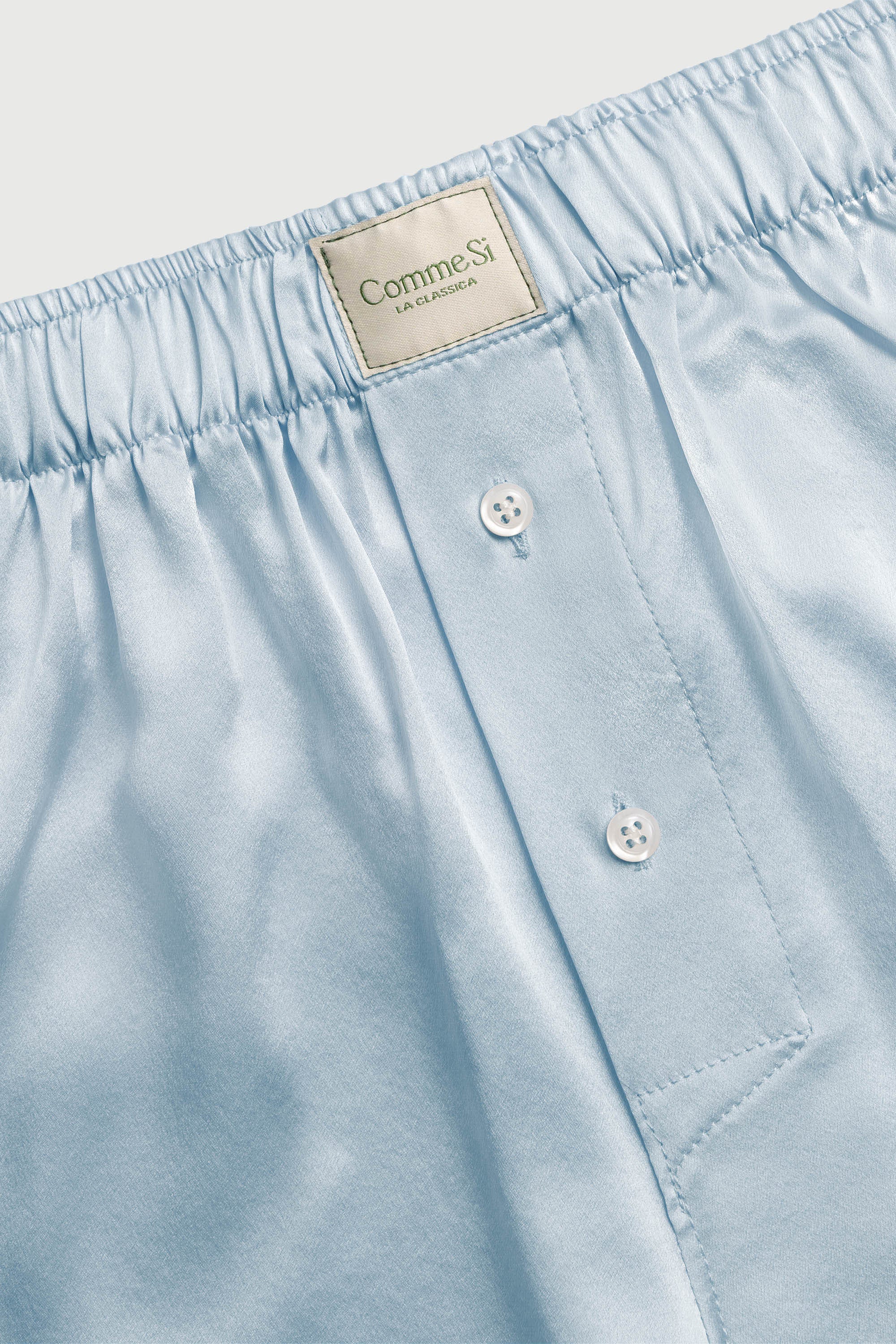 Waistband detail, La Boxer Classica, Silk, glacier, Comme Si