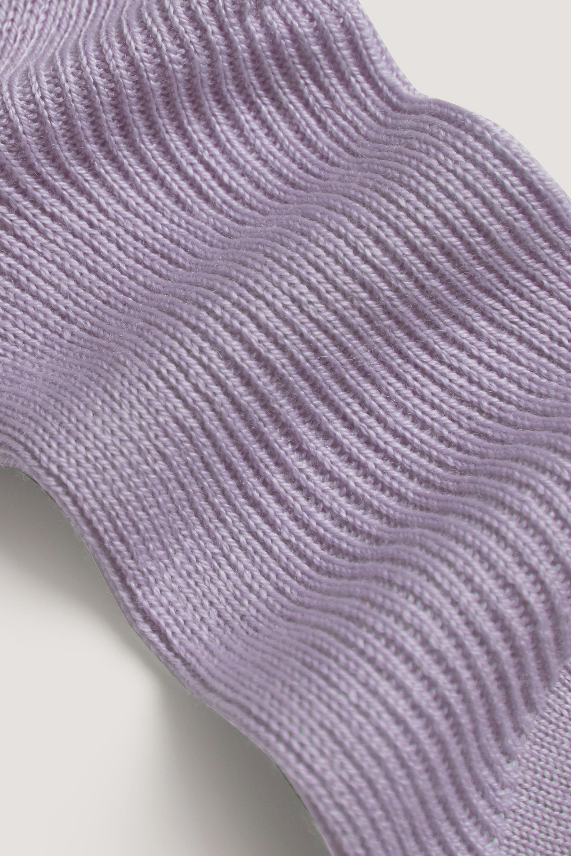 Footbed detail, the merino sock in lilac, made with merino wool