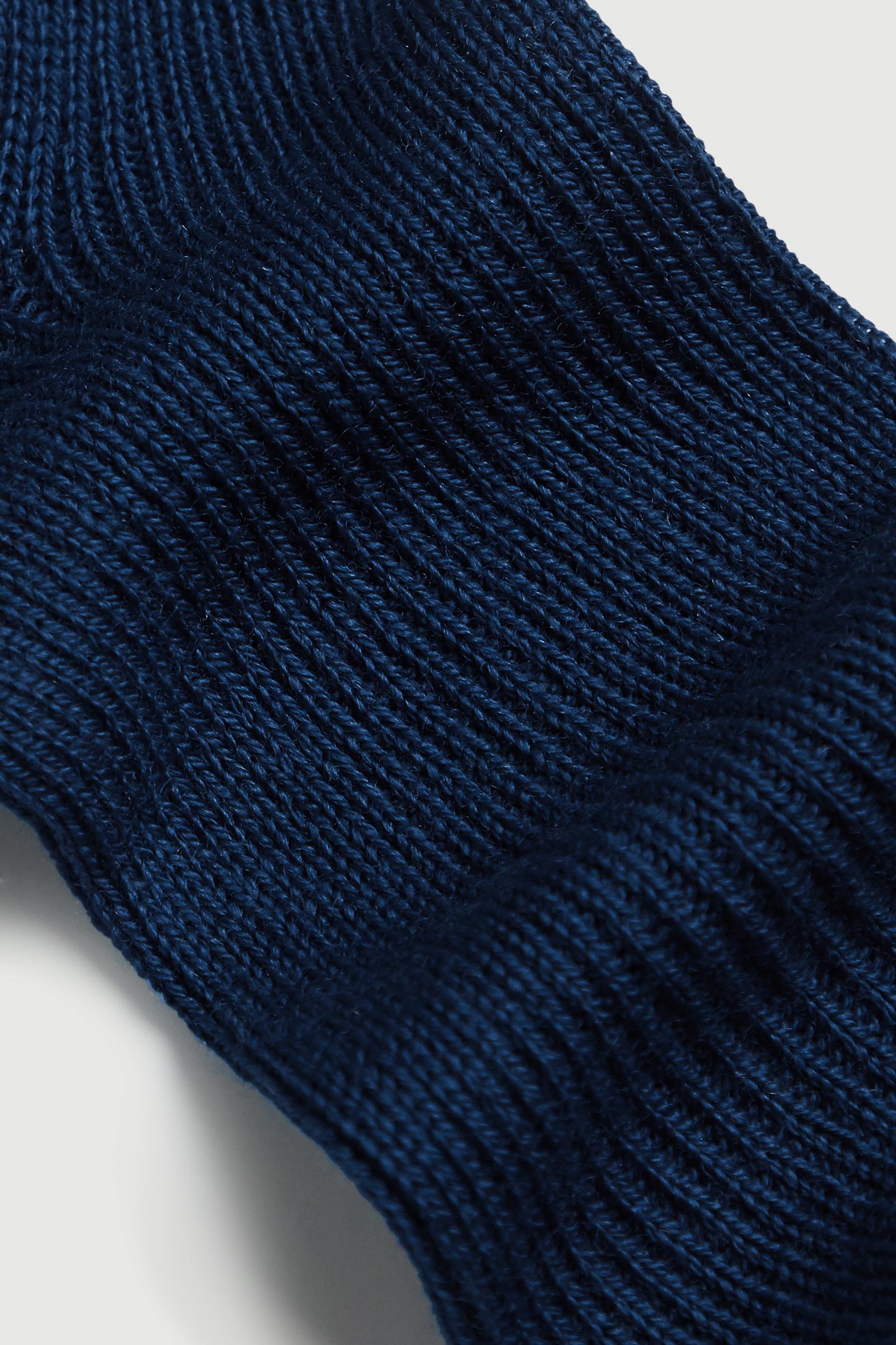 footbed detail, The Merino Sock in navy, merino wool, by Comme Si