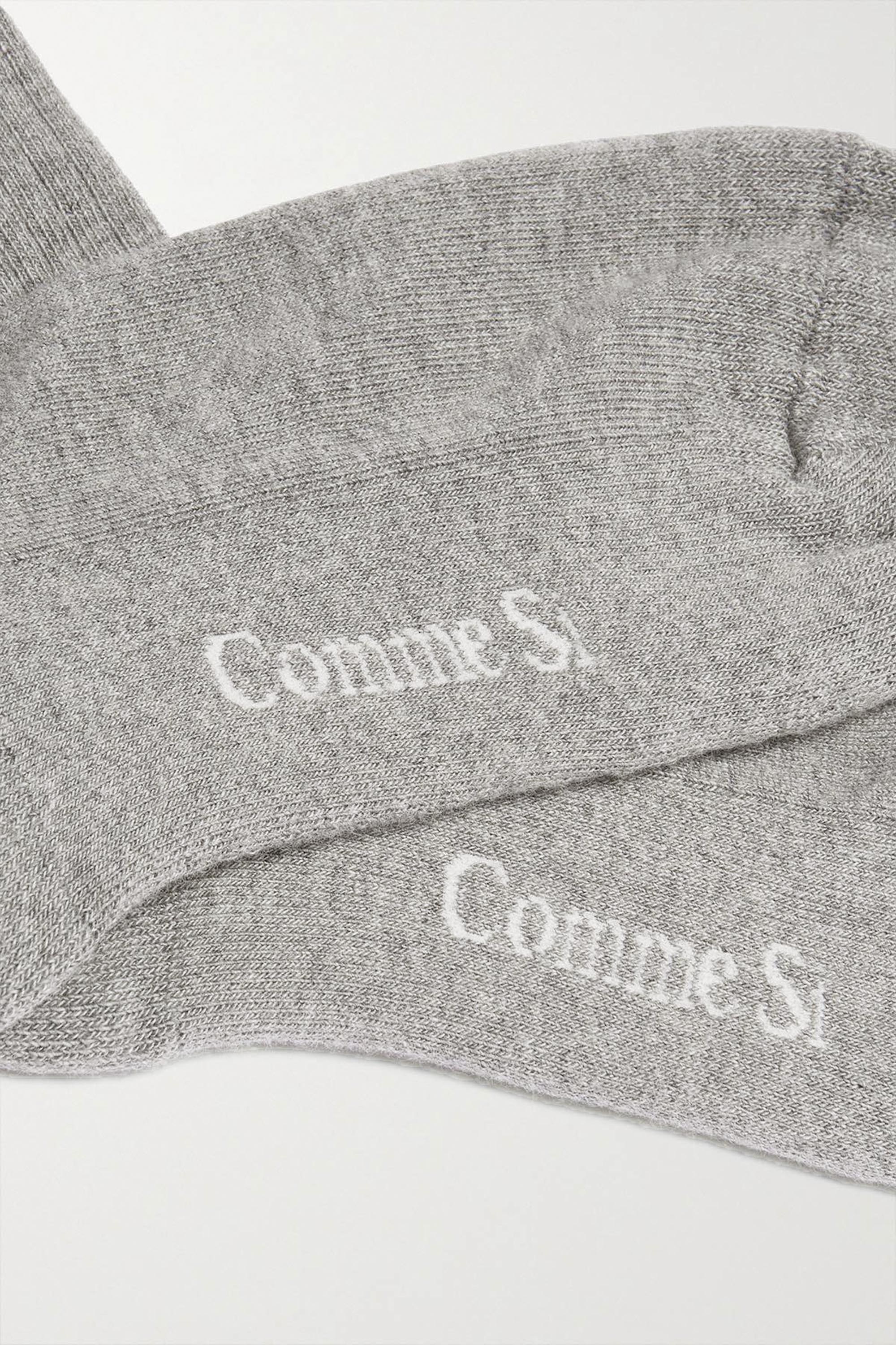 Footbed detail of the tube sock in Heather Grey, GOTS certified Organic Cotton, by Comme Si