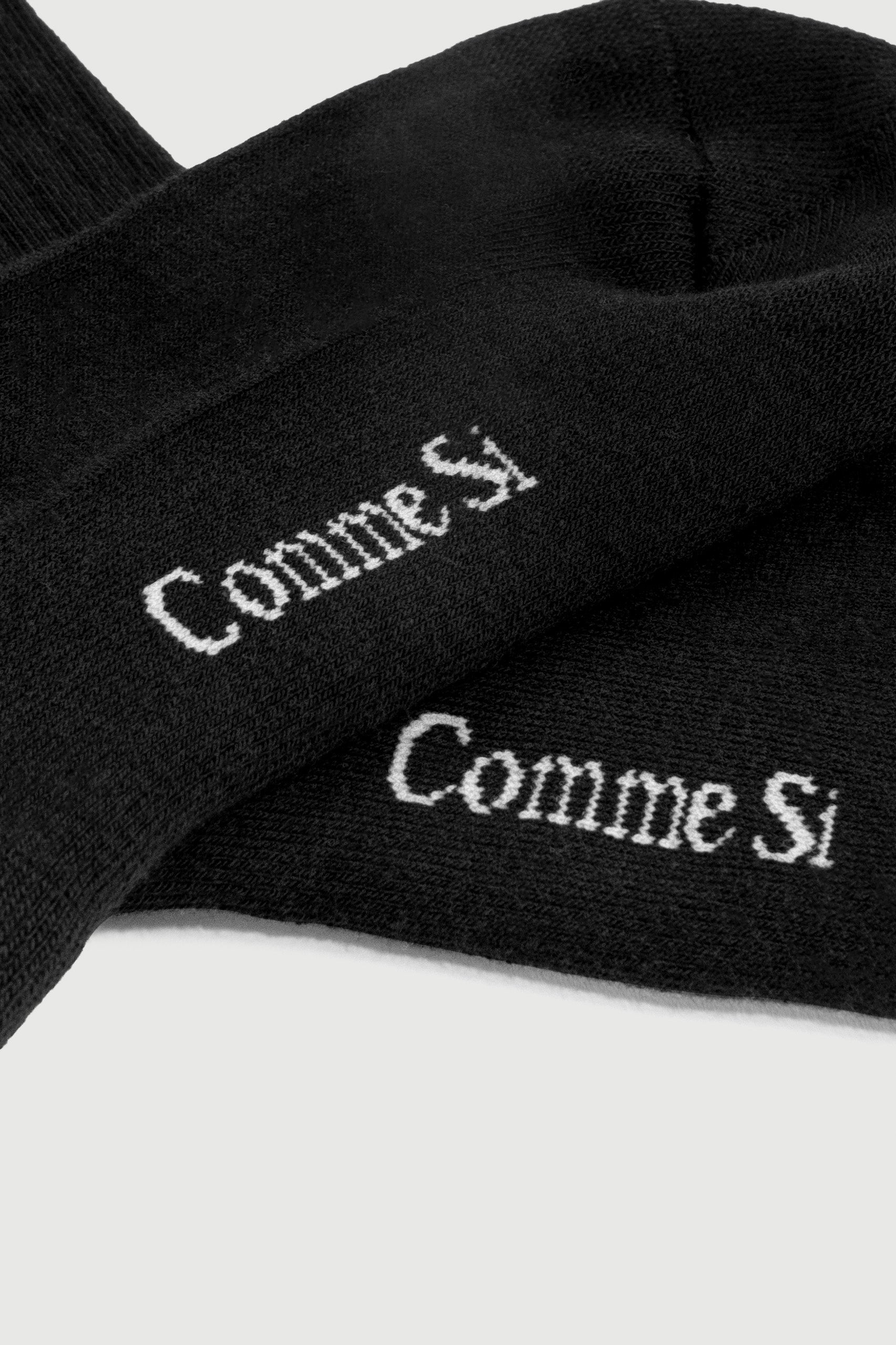 footbed detail of The Tube Sock, black, GOTS certified Organic Cotton, by Comme Si