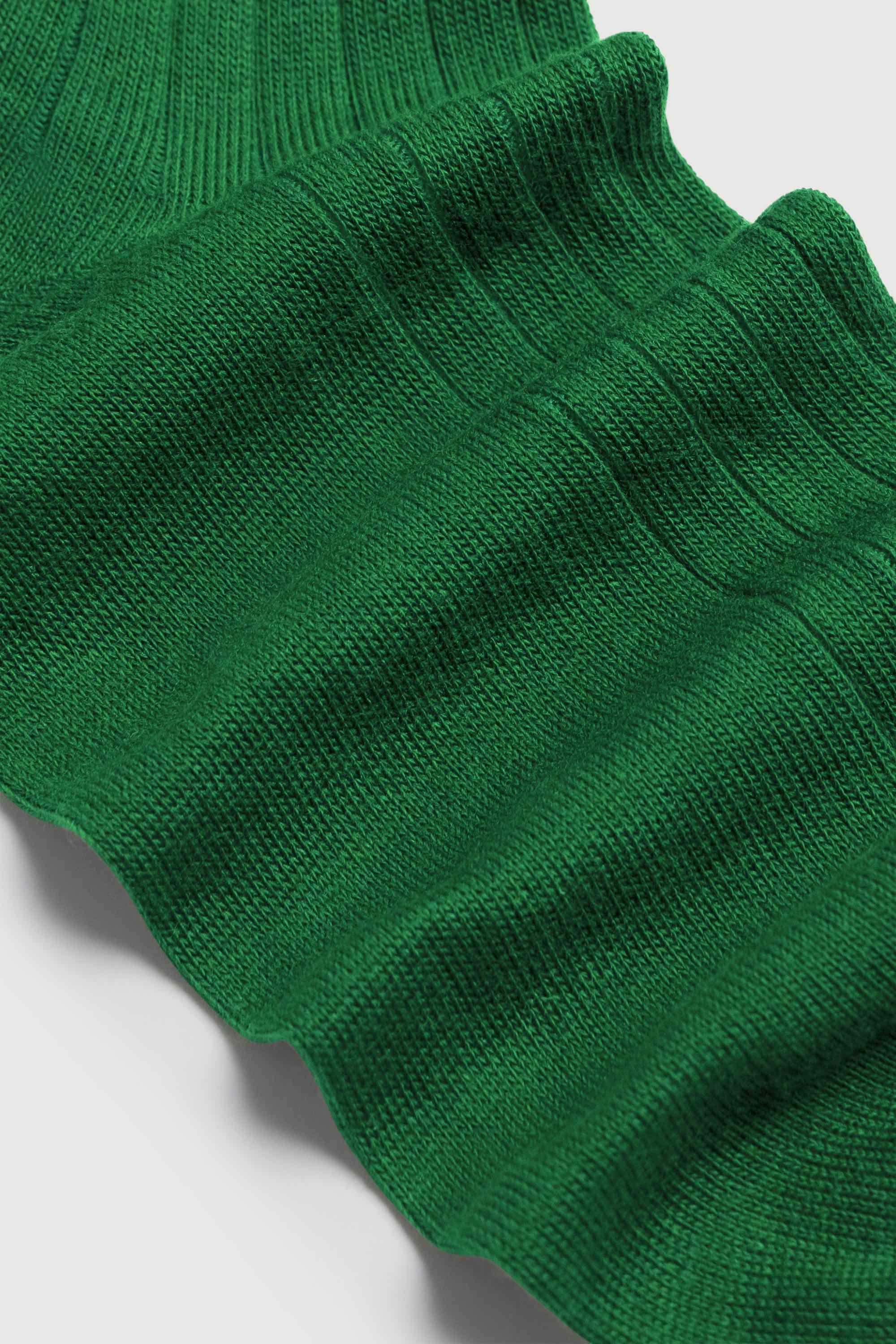 Footbed detail, The Yves Sock in Basil, Egyptian cotton sock by Comme Si