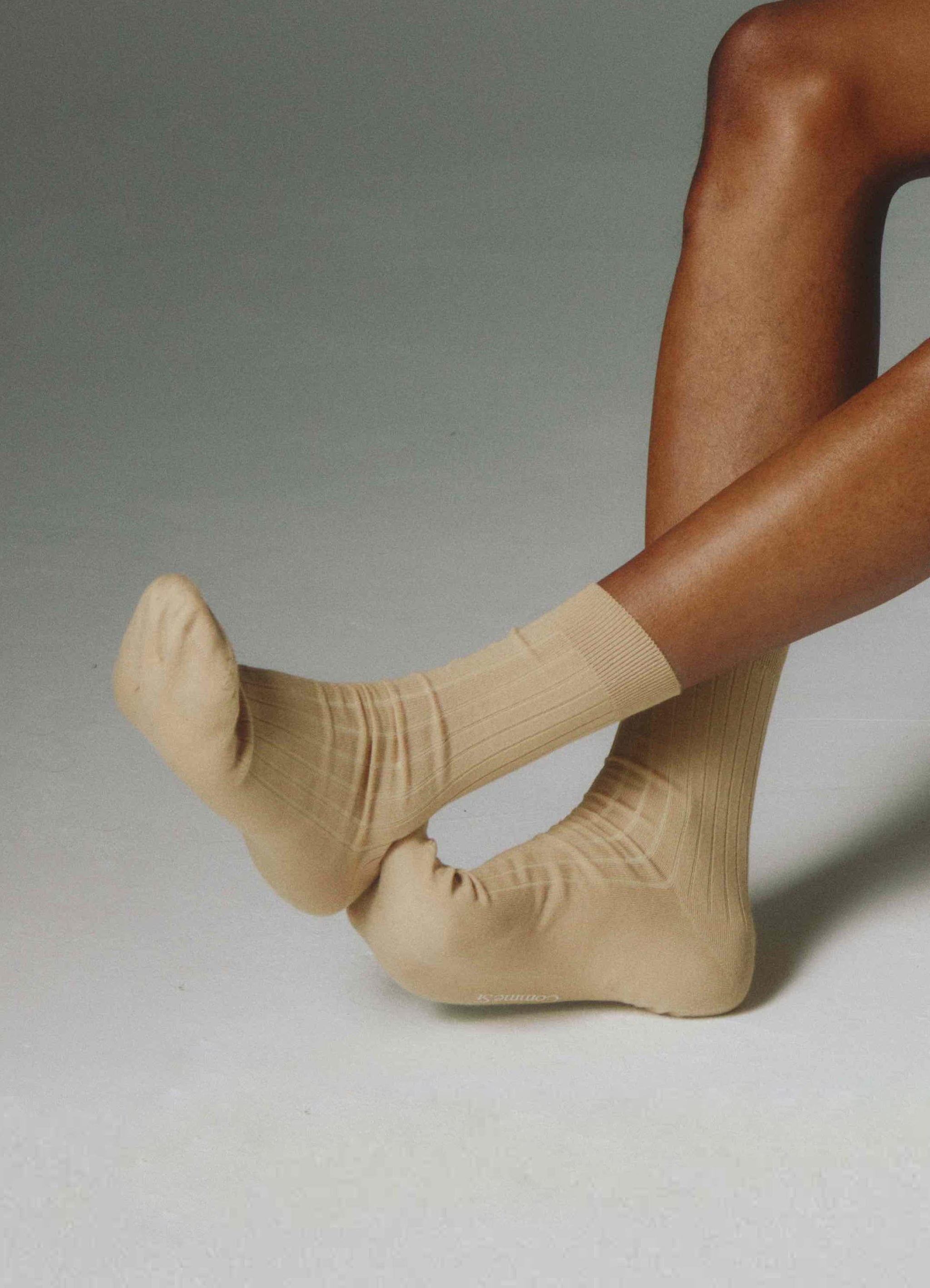 The Yves Sock in Khaki, Egyptian cotton sock by Comme Si