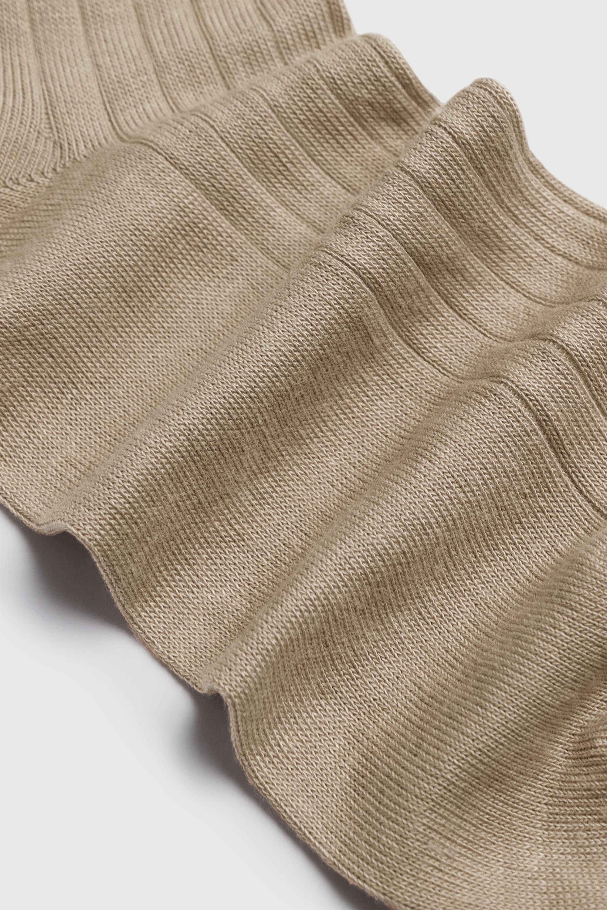 Footbed detail, The Yves Sock in Khaki, Egyptian cotton sock by Comme Si