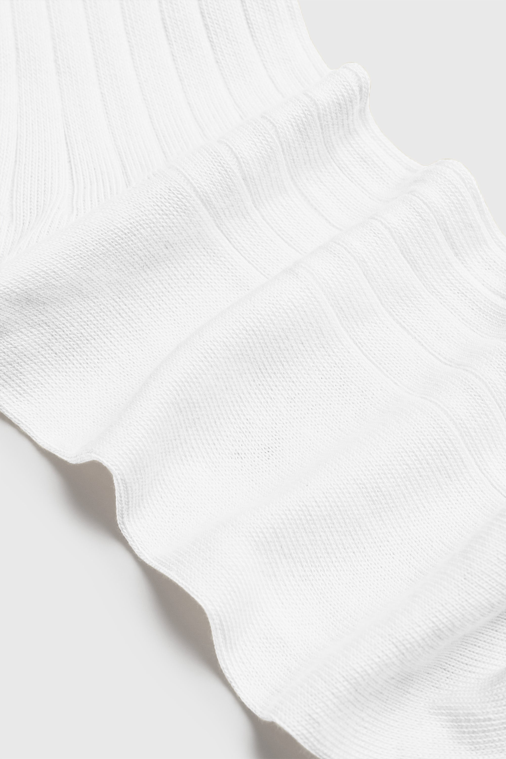 Footbed detail, The Yves Sock in White, Egyptian cotton sock by Comme Si